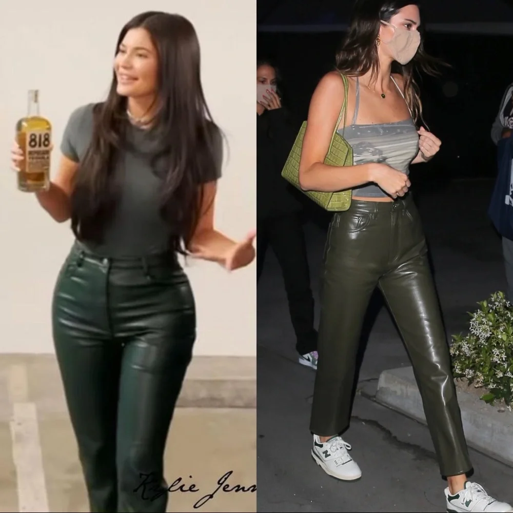 Zara genuine leather straight leg pants limited edition blogger aritzia melina - Picture 13 of 13